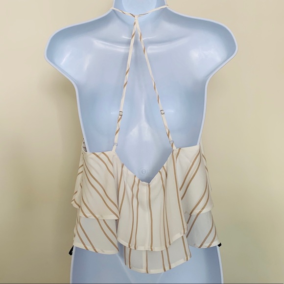 Forever 21 Tan and Cream Stripped Crop Top - Picture 3 of 3